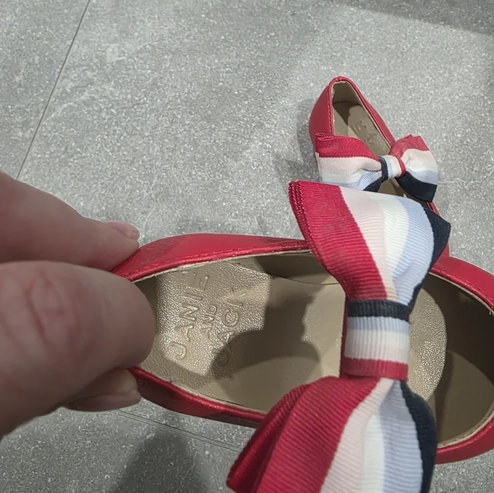 Janie & Jack Red Bow Baby's Shoes - Picture 6 of 11